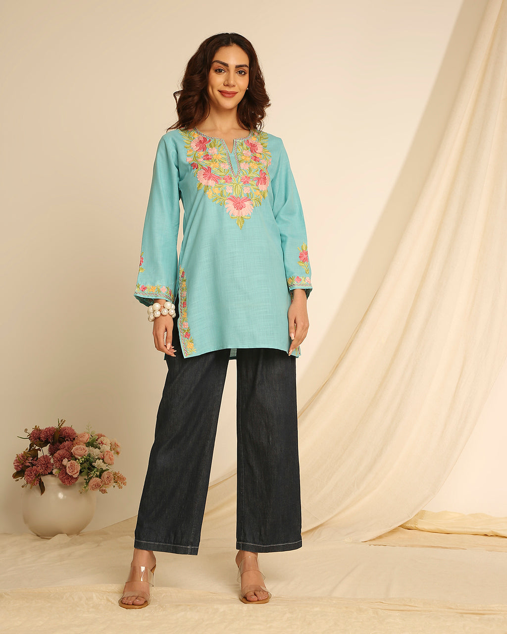 Ethereal Sky Bloom Kurta