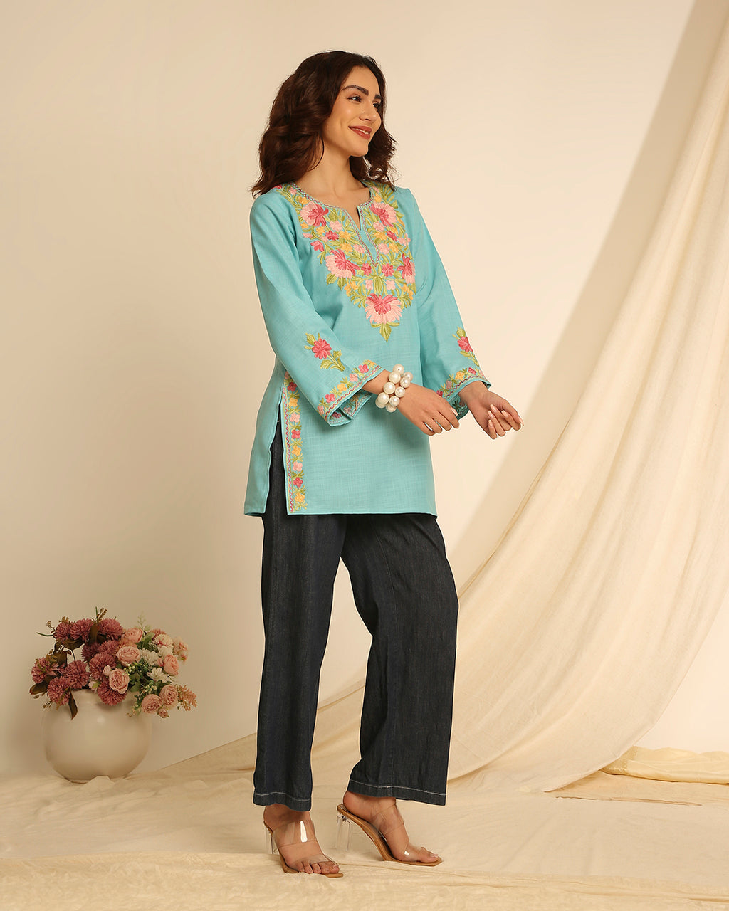 Ethereal Sky Bloom Kurta