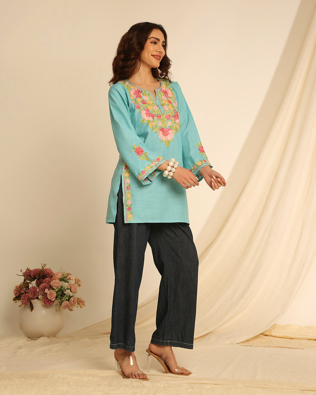 Ethereal Sky Bloom Kurta