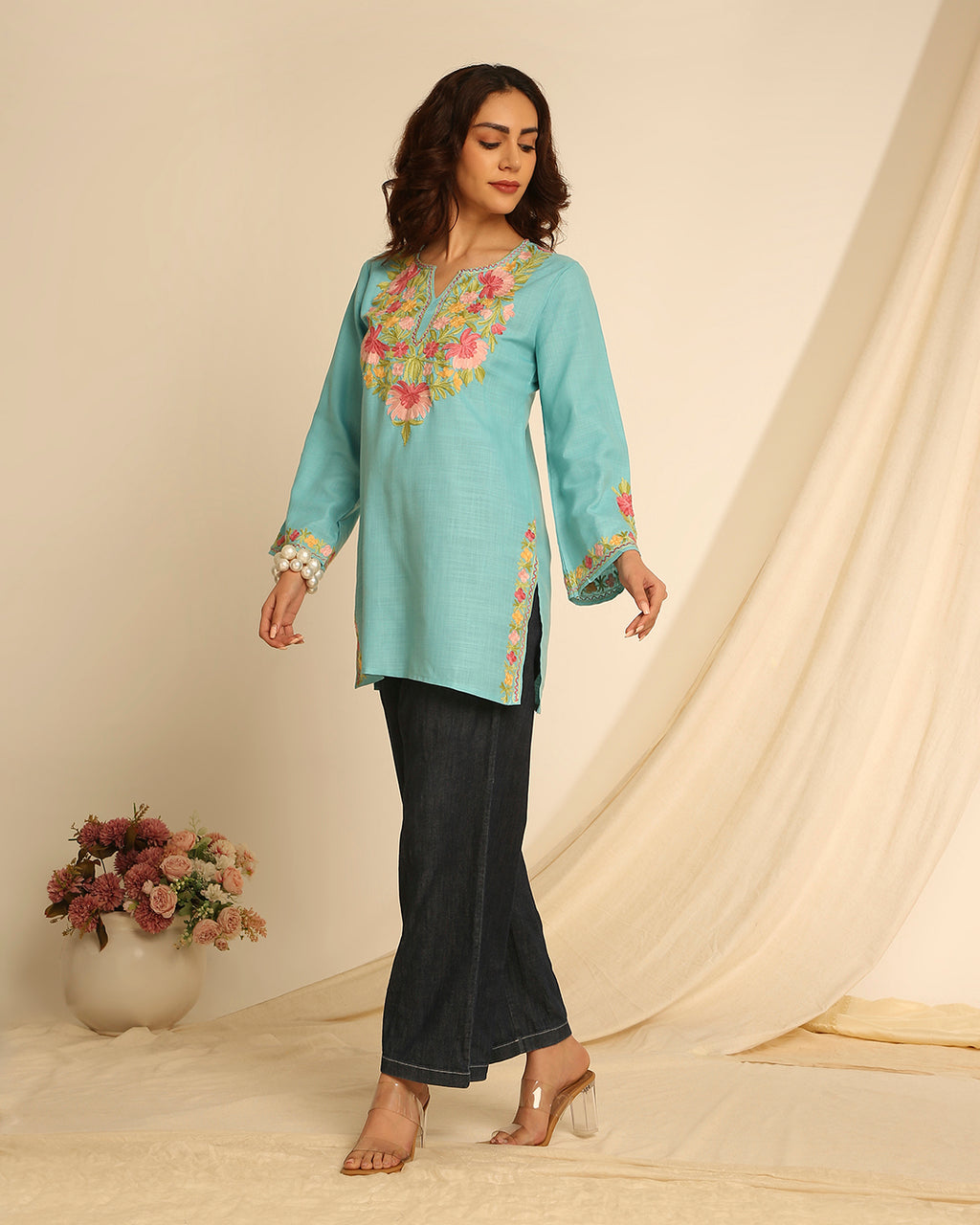 Ethereal Sky Bloom Kurta